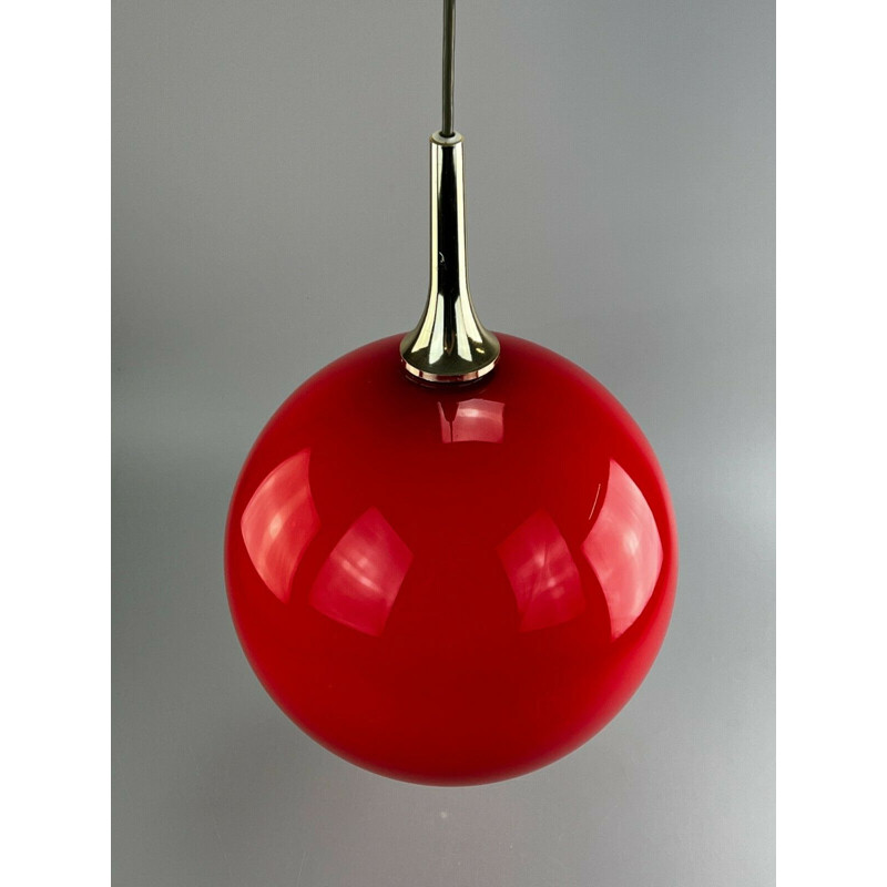 Vintage glass spherical pendant lamp by Hustadt