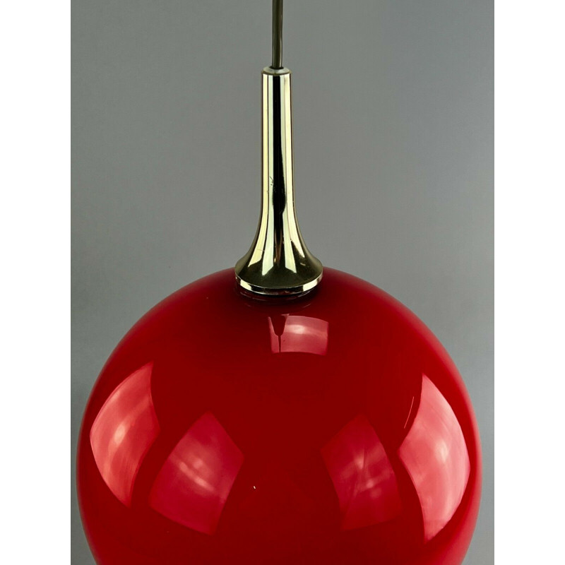 Vintage glass spherical pendant lamp by Hustadt