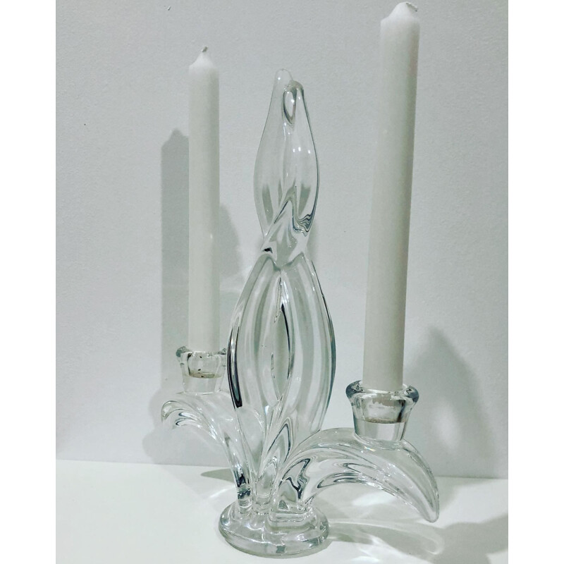 Vintage-Kerzenständer aus Vannes-Kristall