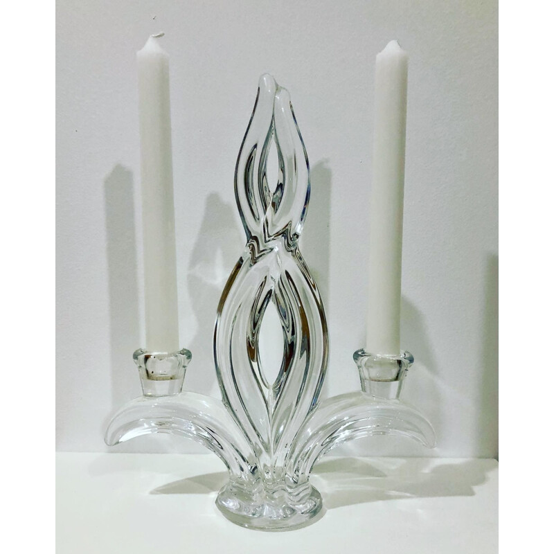 Vintage candlestick in crystal of valves