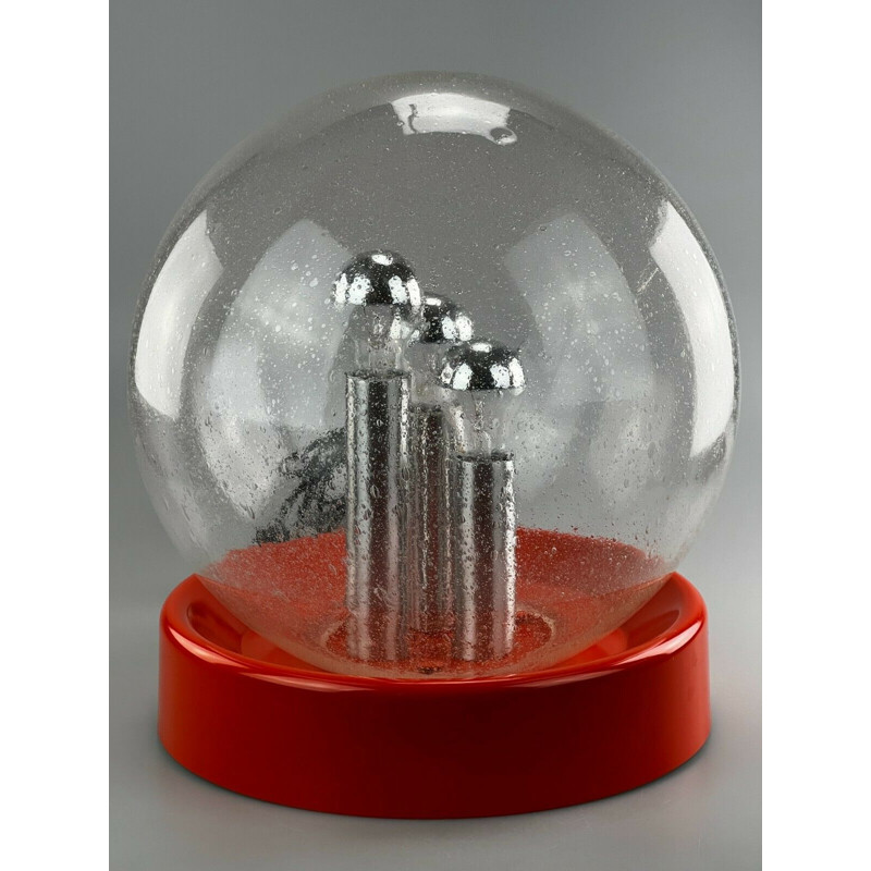 Vintage glass and metal ball lamp, 1960