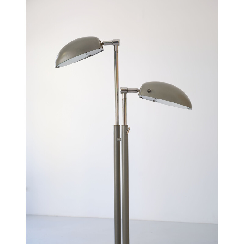 Vintage metal and glass floor lamp, Italy 1970