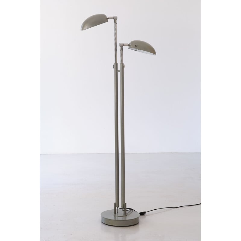 Vintage metal and glass floor lamp, Italy 1970