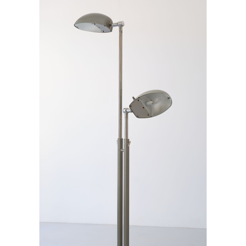 Vintage vloerlamp van metaal en glas, Italië 1970