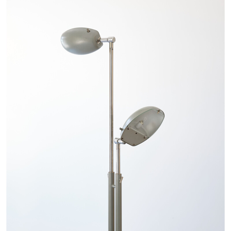 Vintage metal and glass floor lamp, Italy 1970