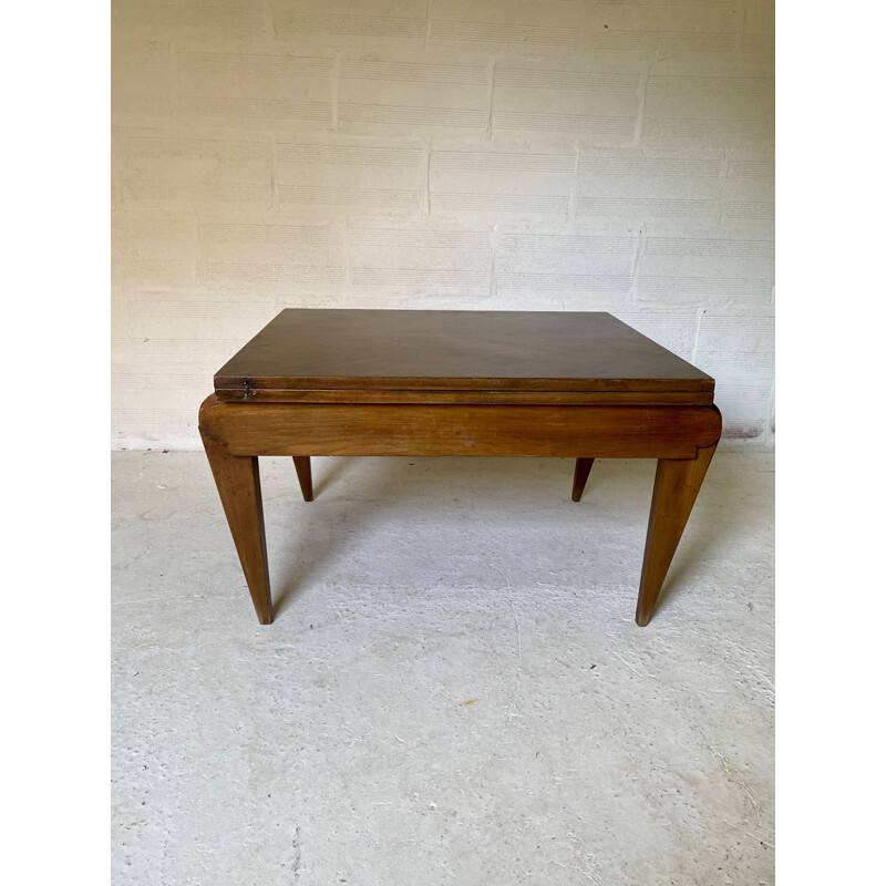 Vintage wood and veneer system table, 1950s