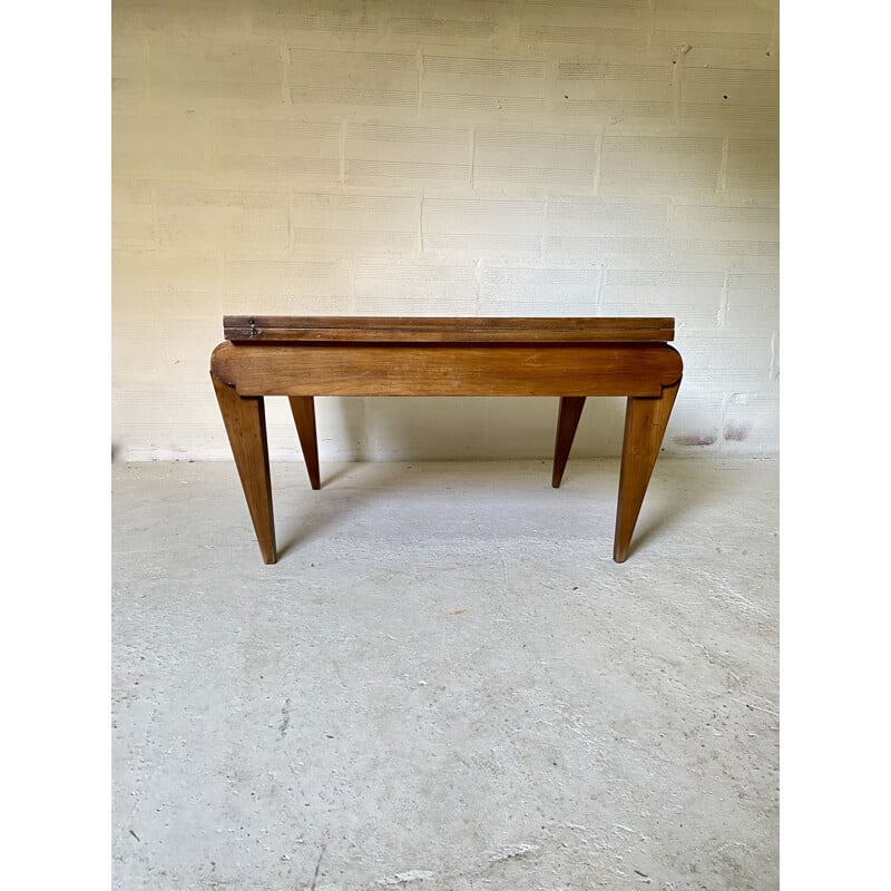 Vintage wood and veneer system table, 1950s