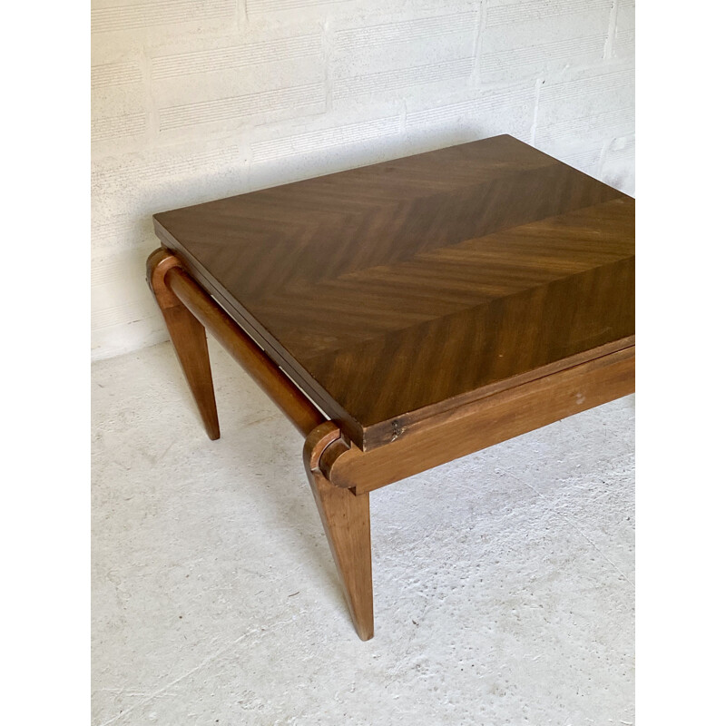 Vintage wood and veneer system table, 1950s