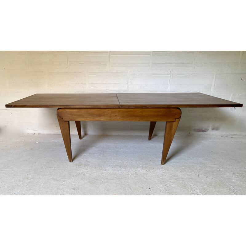 Vintage wood and veneer system table, 1950s