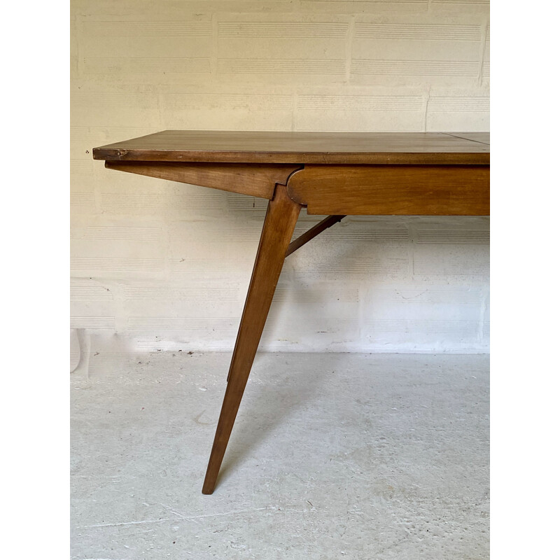 Vintage wood and veneer system table, 1950s