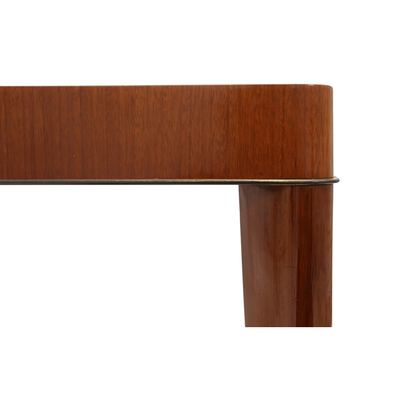 Belgian dining table in mahogany and brass, DE COENE FRERES - 1950s