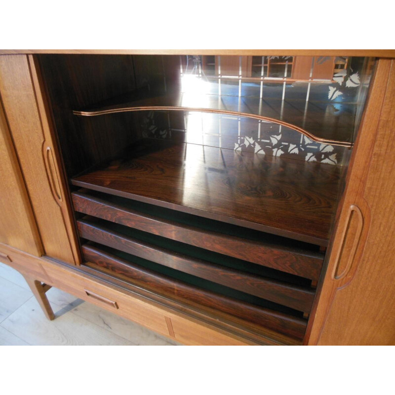 Scandinavian sideboard in teak and rosewood - 1960s