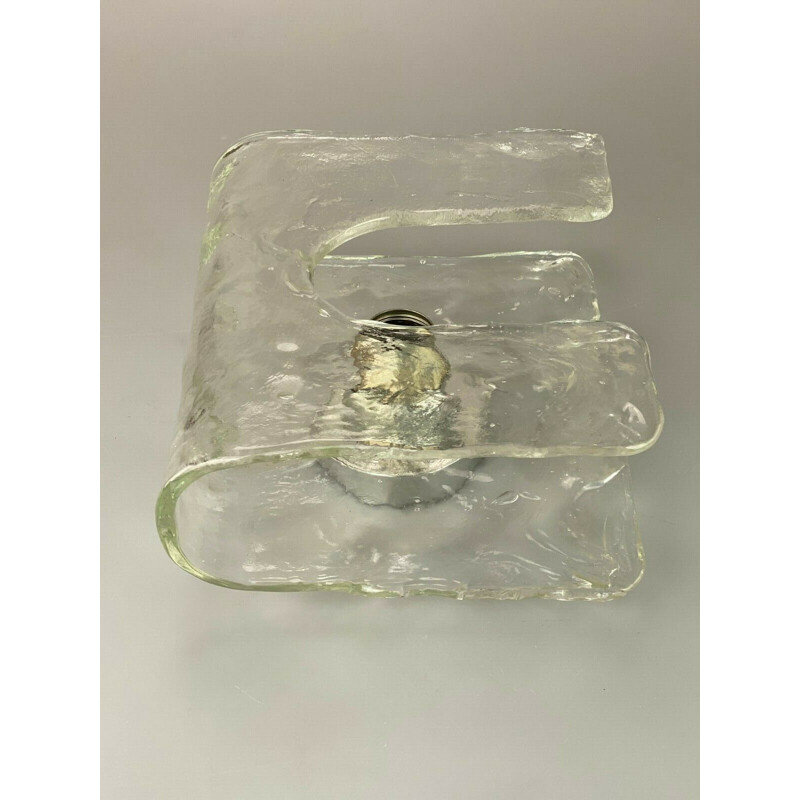 Applique vintage en verre de glace par Carlo Nason pour Kalmar Franken, 1960