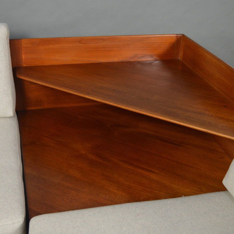 Set of 2 Gustav Bahus sofas and table in teak, KINDT-LARSEN - 1960s