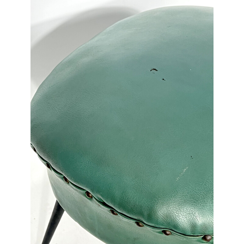 Pouf italiano vintage in similpelle, 1950