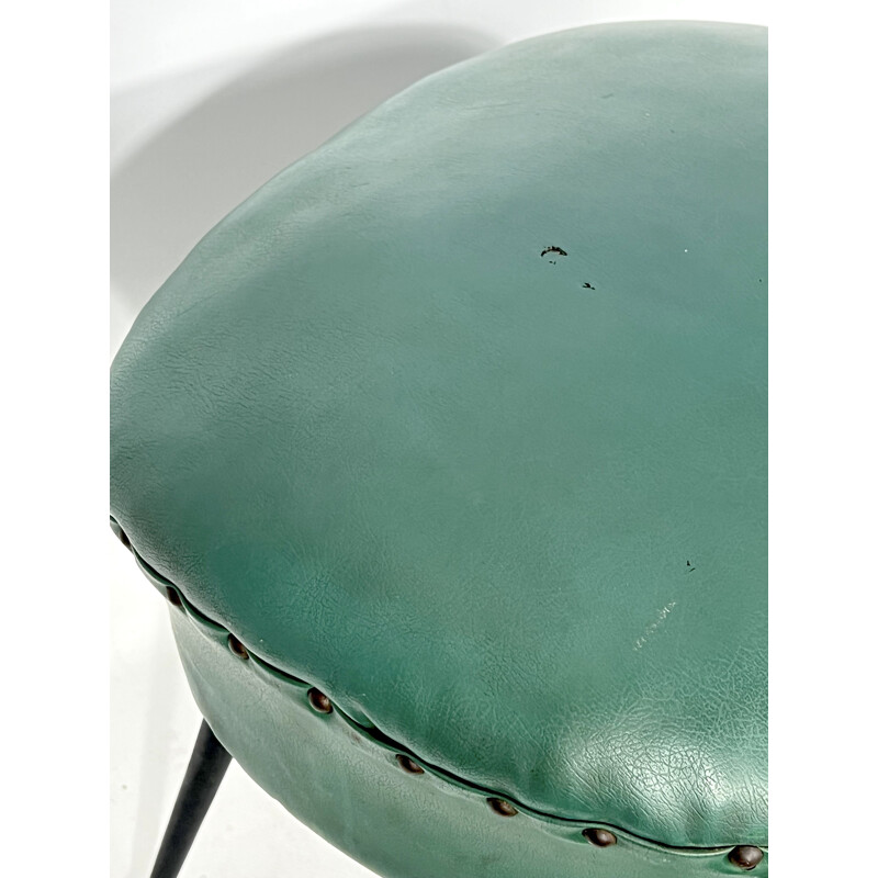 Vintage Italian leatherette pouf, 1950s