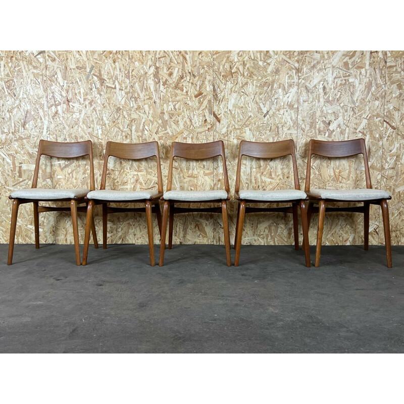 Set of 5 vintage teak Boomerang dining chairs by Alfred Christensen for Slagelse Møbelværk, 1960s-1970s