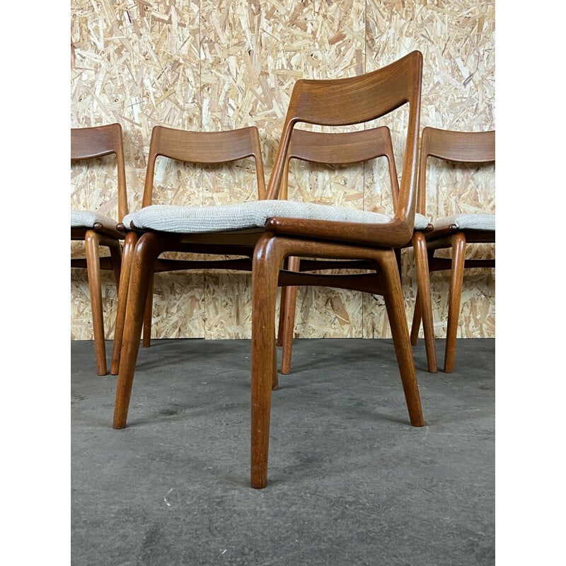 Set van 5 vintage teakhouten Boomerang stoelen van Alfred Christensen voor Slagelse Møbelværk, 1960-1970.