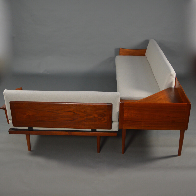 Set of 2 Gustav Bahus sofas and table in teak, KINDT-LARSEN - 1960s