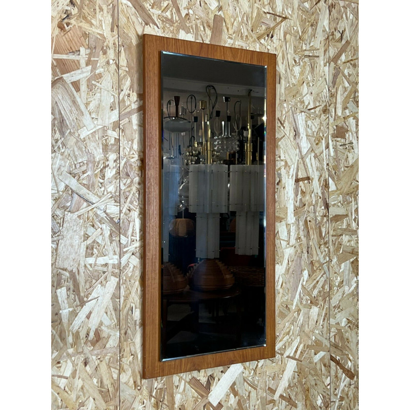 Specchio da parete vintage in teak, Danimarca 1960-1970
