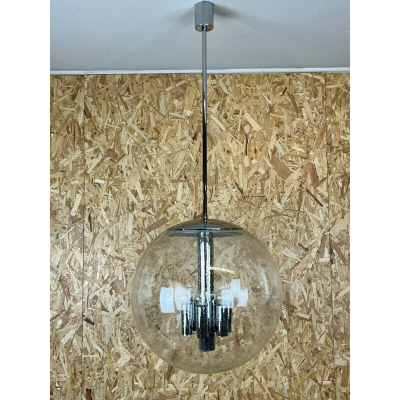 Lámpara de suspensión esférica vintage Glashütte Limburg, 1960