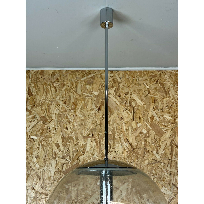 Glashütte Limburg vintage spherical suspension lamp, 1960