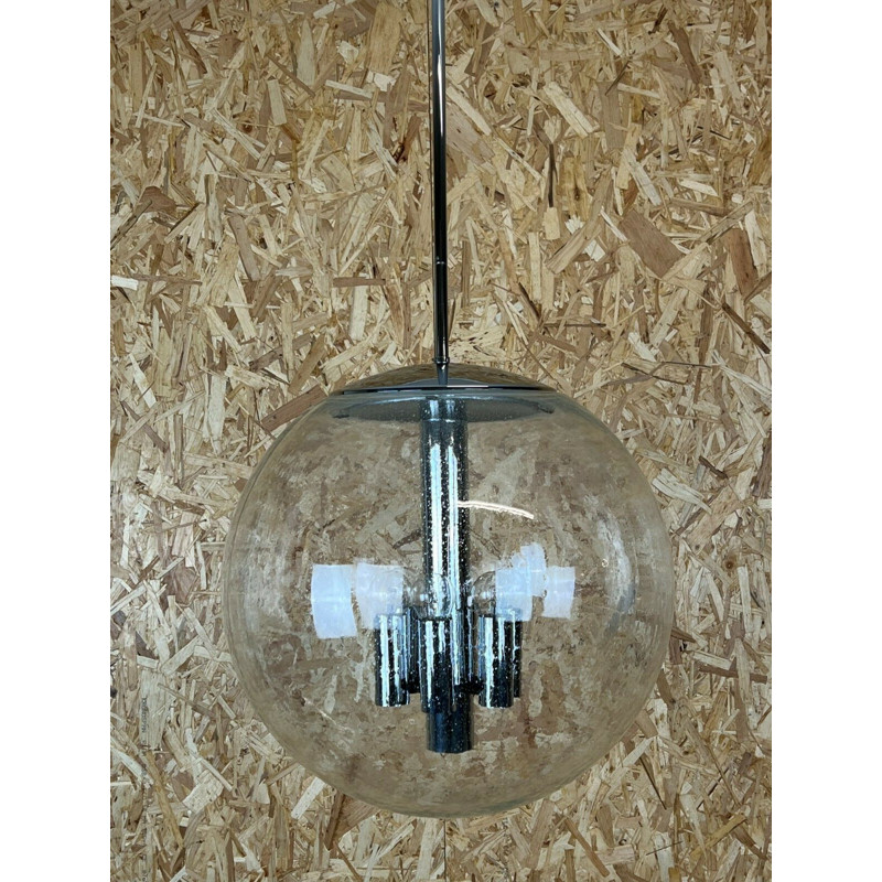 Glashütte Limburg vintage bolvormige hanglamp, 1960