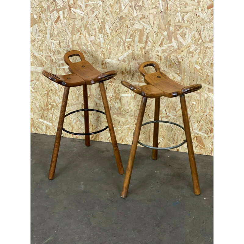 Pair of vintage bar stools by Carl Malmsten, Sweden 1950s-1960s