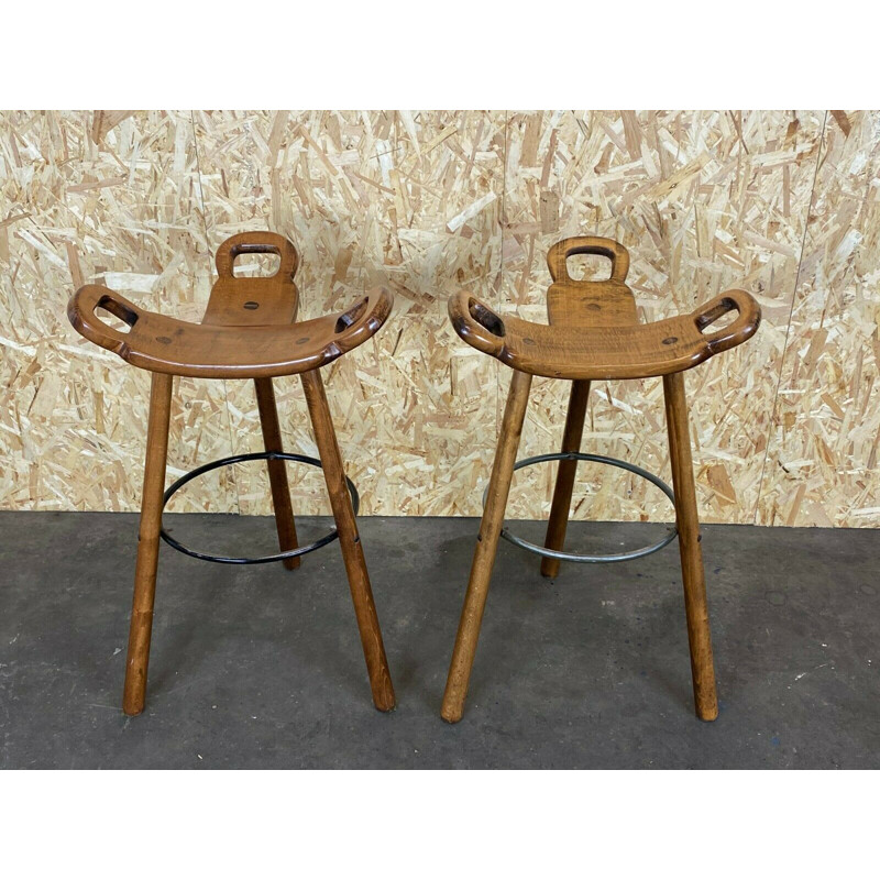 Pair of vintage bar stools by Carl Malmsten, Sweden 1950s-1960s