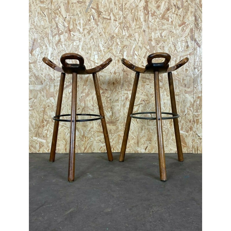 Pair of vintage bar stools by Carl Malmsten, Sweden 1950s-1960s