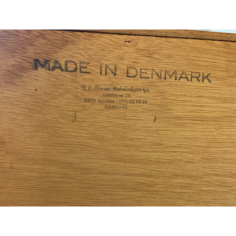 Vintage teakhouten dressoir van H.p Hansen, Denemarken 1960-1970