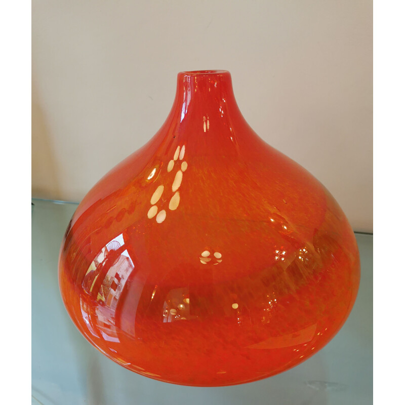 Vase goute vintage en verre soufflé