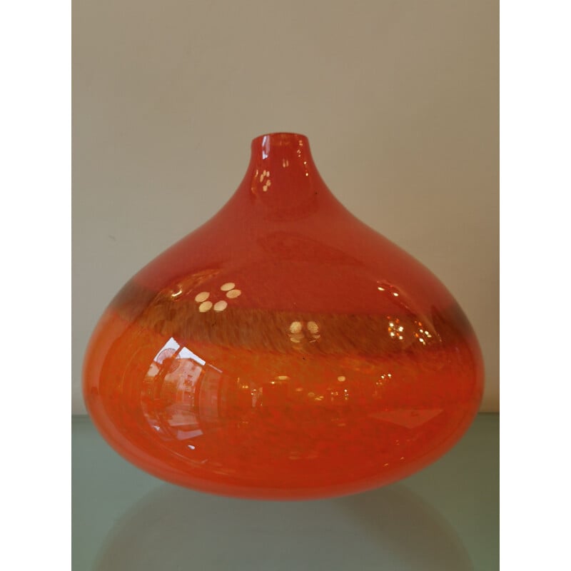 Vase goute vintage en verre soufflé