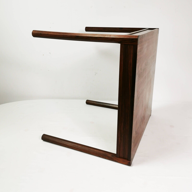 Mesa de café Vintage square rosewood, Dinamarca 1960