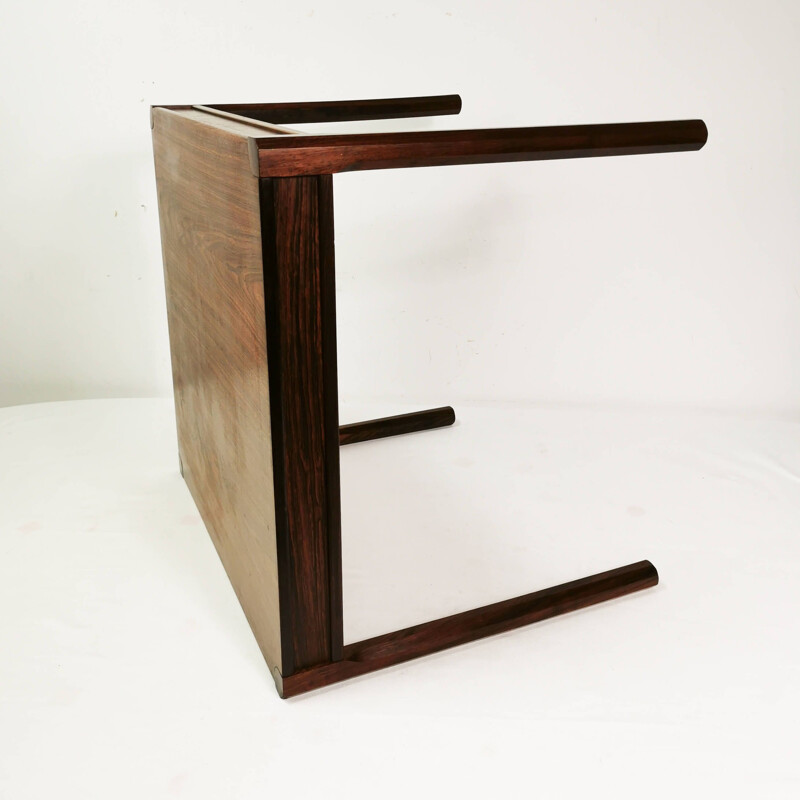 Vintage square coffee table in rosewood, Denmark 1960