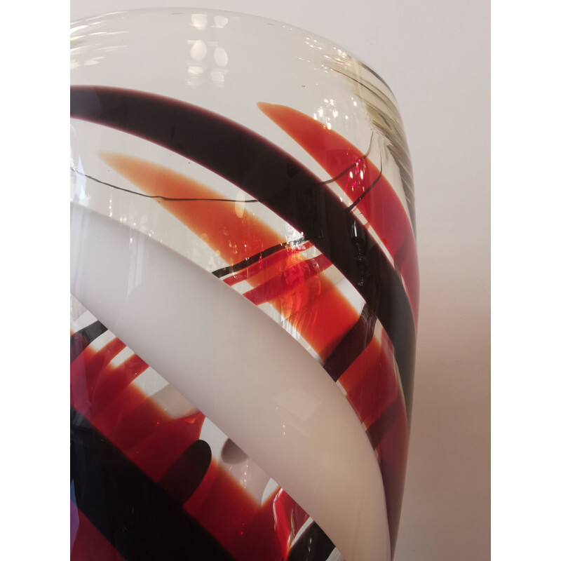 Vase vintage en verre soufflé de Murano, 2001