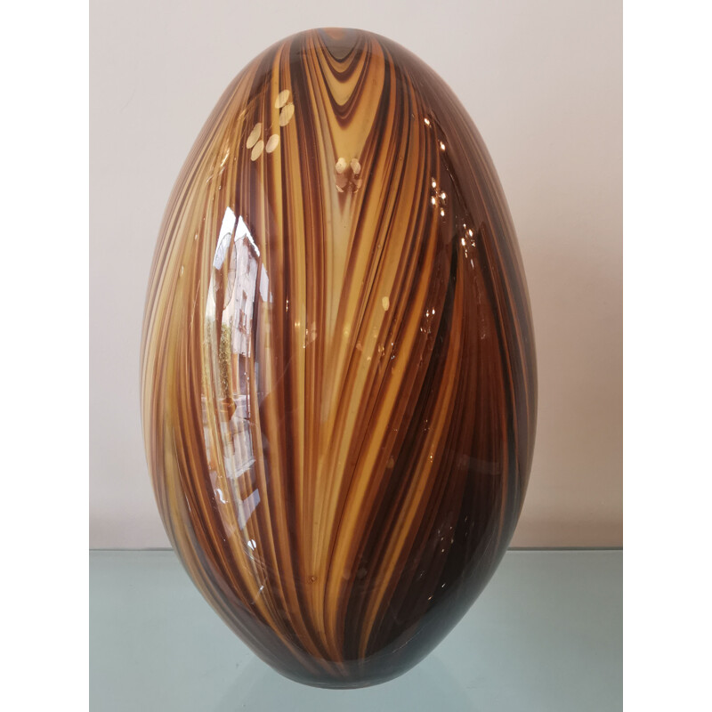 Vintage ovoid vase in Murano glass, 1970