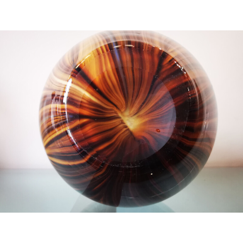 Vase vintage ovoide en verre de Murano, 1970