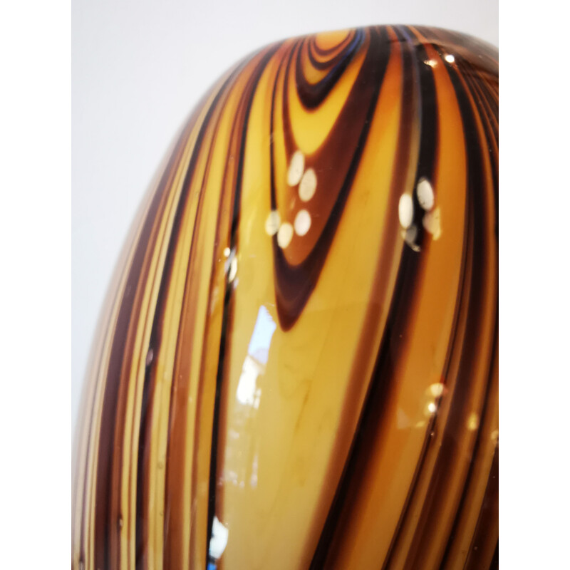 Vintage ovoid vase in Murano glass, 1970