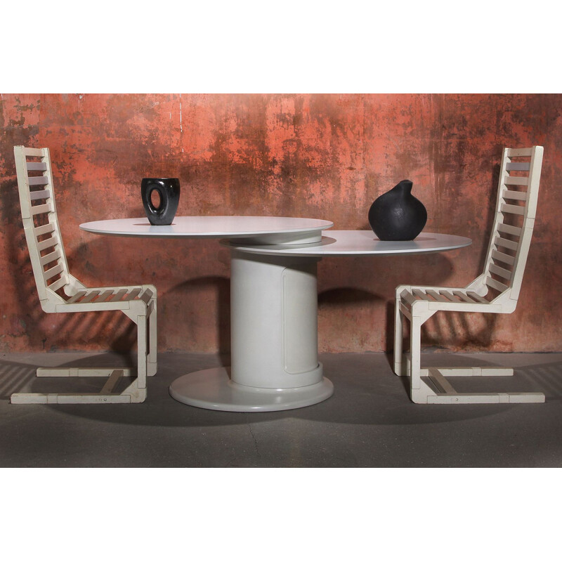 Vintage-Tisch mit zwei Tischplatten von Erwin Nagel für Rosenthal, 1980