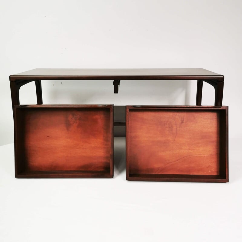 Vintage ebony wood chest of drawers, Denmark 1970s