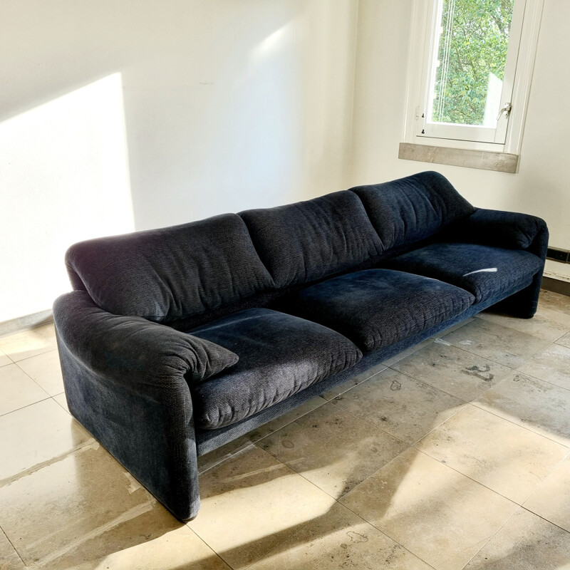 Vintage Maralunga 3 seater sofa by Vico Magistretti for Cassina