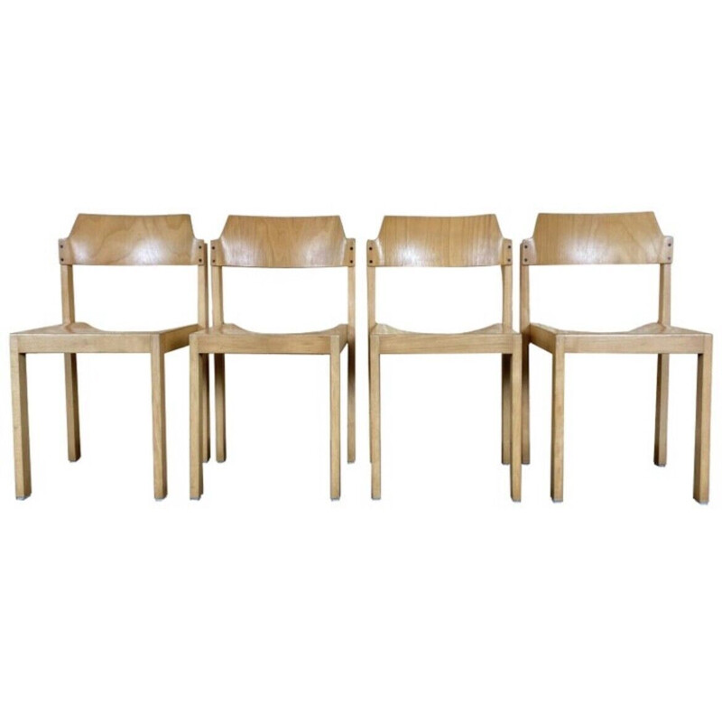 Vintage wooden chairs by Schlapp, 1970-1980s