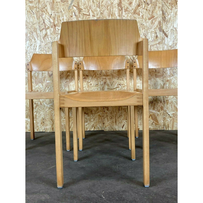 Ensemble de 4 chaises vintage en bois par Schlapp, 1970-1980
