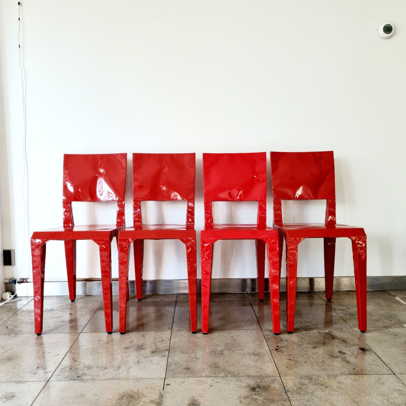 Set of 4 vintage chairs by Francois Azambourg for Cappellini