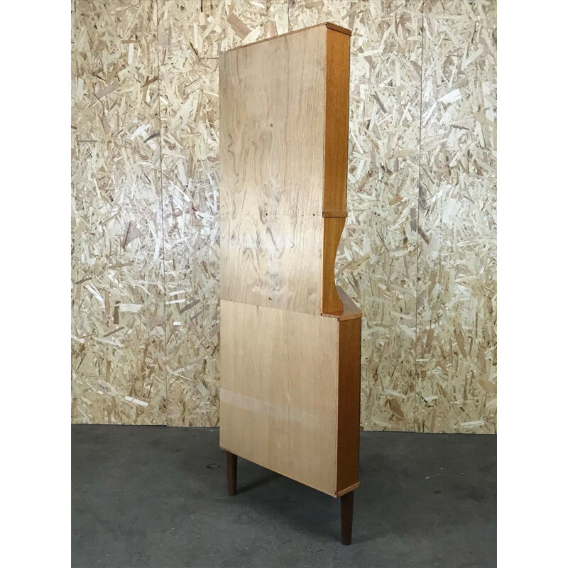 Danish vintage teak corner display cabinet, 1960-1970s