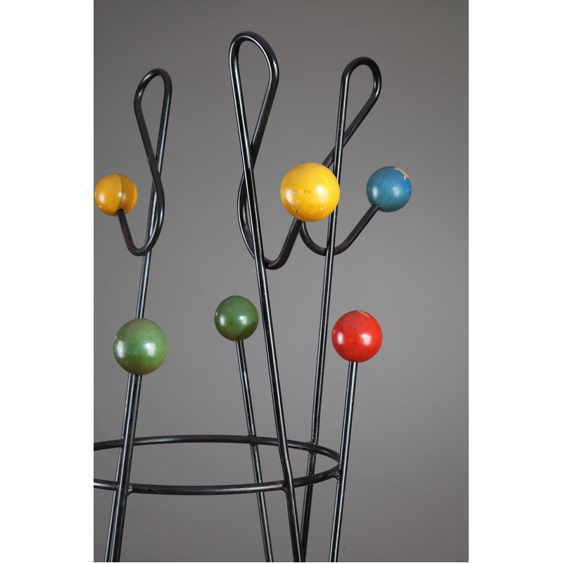 Mid-century metal coat rack, Roger FERAUD - 1950s