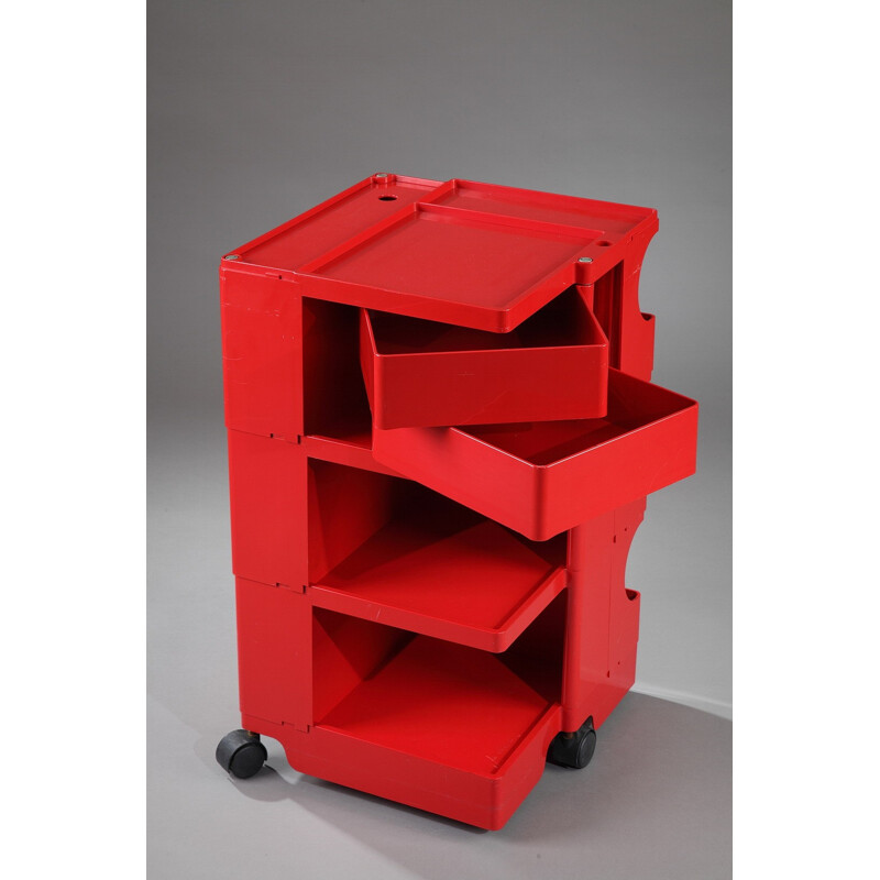 Bieffeplast "Boby" red rolling trolley, Joe COLOMBO - 1980s