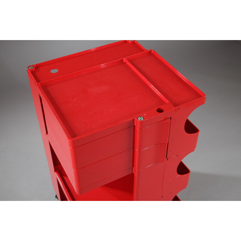 Bieffeplast "Boby" red rolling trolley, Joe COLOMBO - 1980s