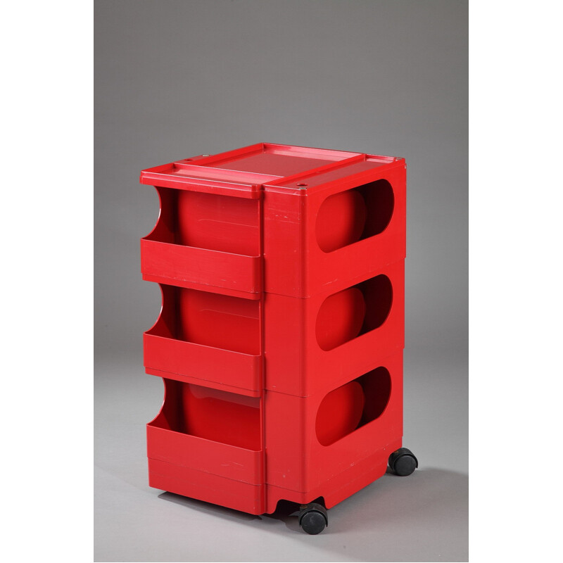 Bieffeplast "Boby" red rolling trolley, Joe COLOMBO - 1980s